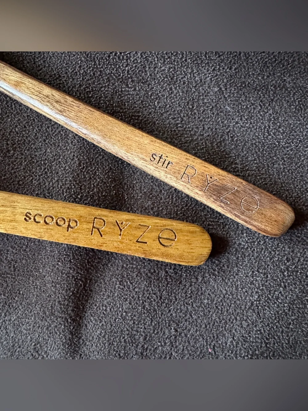 RYZE Wooden Acacia Jar with Measuring and Stir Scoops - Picture 4 of 4